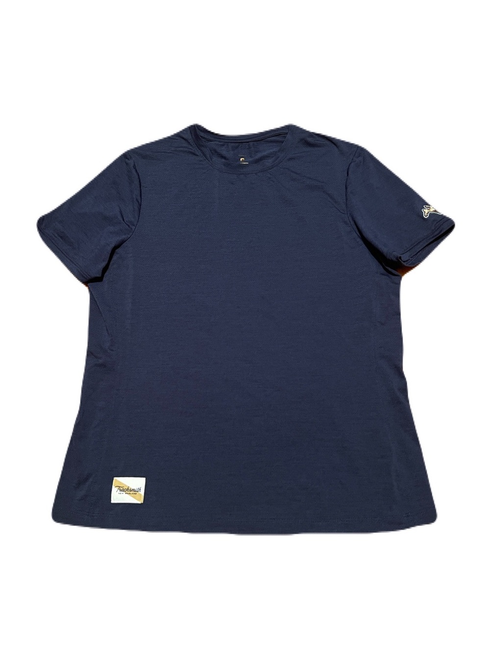 Tracksmith Session Short Sleeve Tee Shirt in Twilight Navy, Women’s size Small